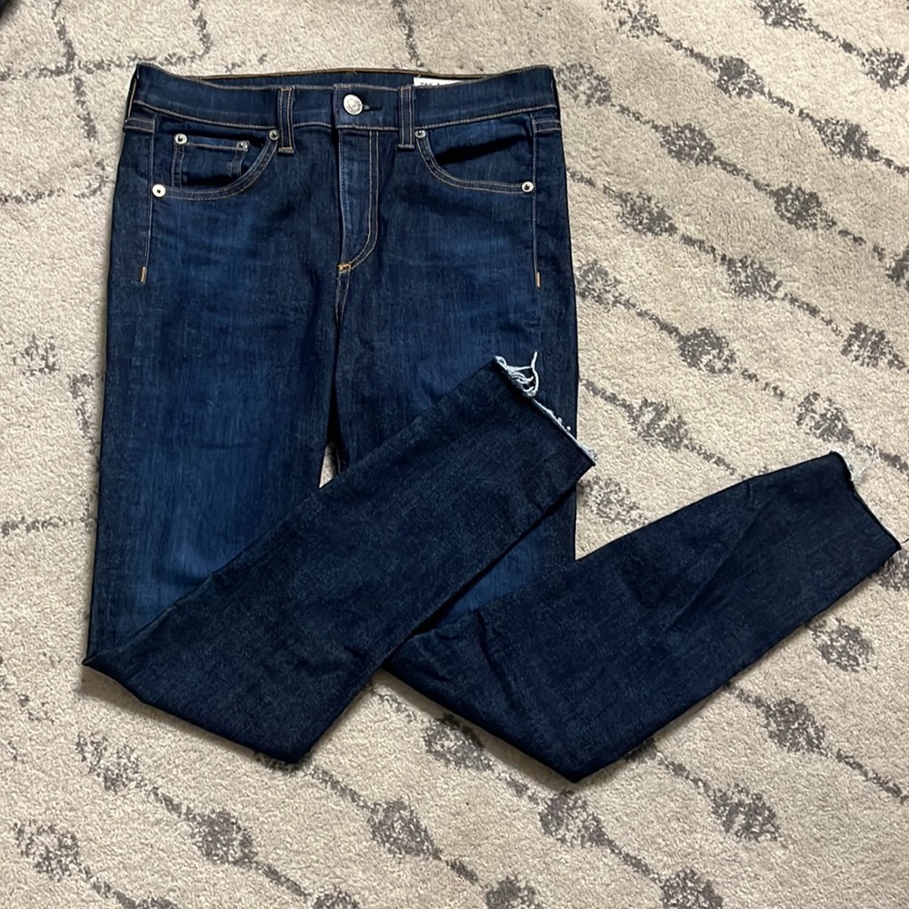 Rag & bone 10 inch ankle skinny jeans in mad river color